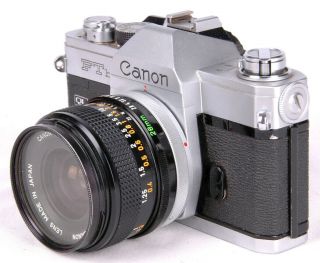 CANON FTb Film Camera w/ Canon Lens FD 28mm 1:2.  8 S.  C.  - vtg Photography - QL 3