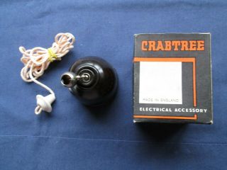 Vintage Crabtree 3217 5 Amp 2 Way Brown Porcelain Pull Switch