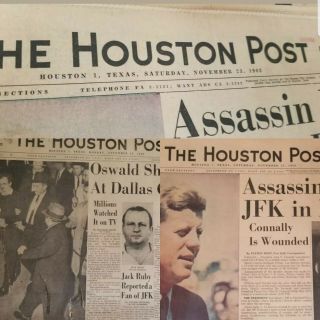 November 23 & 25,  1963 Jfk Assassination Newspapers - The Houston Post Texas