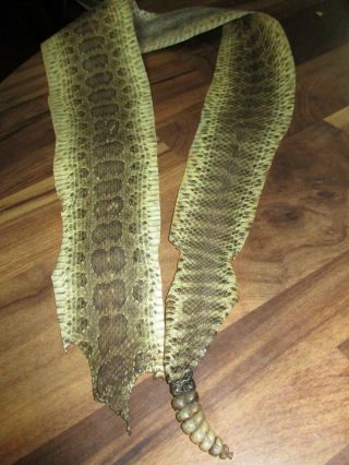Rattlesnake Skin Prairie Rattle Snake Hide Dry Tanned Wrap Pen Blanks 41 In D4