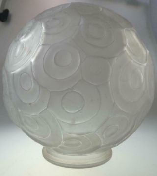 Deco 1930s Globe Type Lamp Shade Frosted Glass French ? Vintage Item