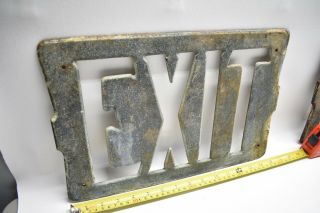 Antique / Vintage Industrial Salvage Cast Iron Frame Exit Sign 15 " X 10 " 1