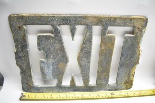 Antique / Vintage Industrial Salvage Cast Iron Frame Exit Sign 15 