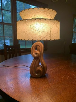 Vintage Mid Century Modern Abstract Ceramic Table Lamp