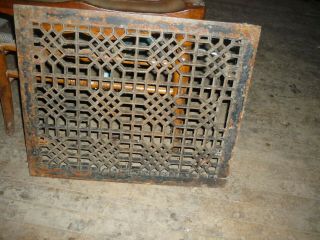 Antique Large Cast Iron Victorian Air Return Floor Grate Aprox.  17 5/8 X 22 1/8