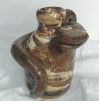 Bb Burlon Craig,  Vintage North Carolina Pottery Mini Snake Jug,  Swirl Glaze,  3.  5