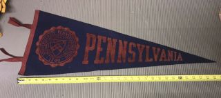 Vintage Rare Full Size University Of Pennsylvania Penn Pennant