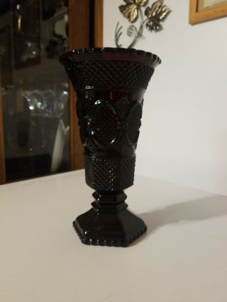 Avon 1876 Cape Cod Ruby Red Glass Vase