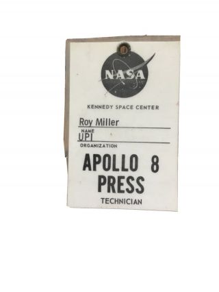 Vintage Apollo 8 Press Pass