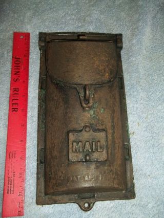 Antique Vintage Cast Iron Metal Wall Mount Mailbox Mail Letter Lockable