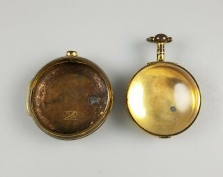 Antique English Gilt Gold F Verge Fusee Pocket Watch Pair Case – Wh