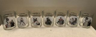 Vintage Set 7 Norman Rockwell The Saturday Evening Post 1920/1930 Glasses