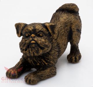 Tin Pewter Figurine Of Brussels Griffon Dog Ironwork