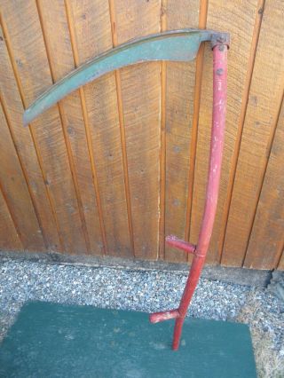 Vintage Antique 49 " Long Scythe Hay Grain Sickle Farm Tool Blade Is 25 " Long