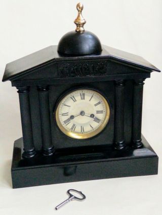 Victorian Mantel Clock Philip Hass & Son Black Forest 1880s Vintage Retro
