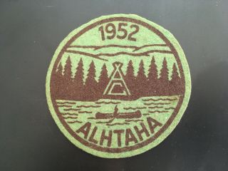 Alhtaha Camp Patch,  1952 Felt