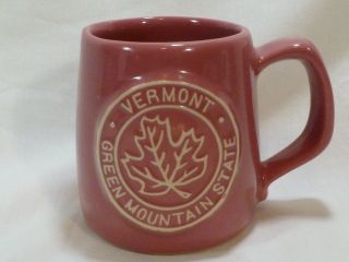Onion River Pottery.  Pink Mug.  Vermont Green Mountain State