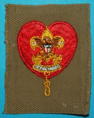 Life Scout Rank Badge 5a 1925 - 40 - Hanging Gold Square Knot Boy Scouts H30