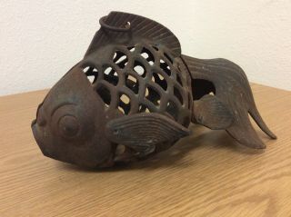 Antique Cast Iron Japanese Lantern Koi Fish Pagoda