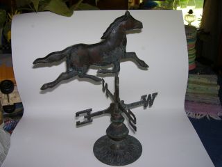 Vintage Copper Brass Horse Table Top Weathervane Architectural