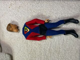 Vintage 1966 Ideal Captain Action Superboy - Loose Head W/ Exc Body & Uniform