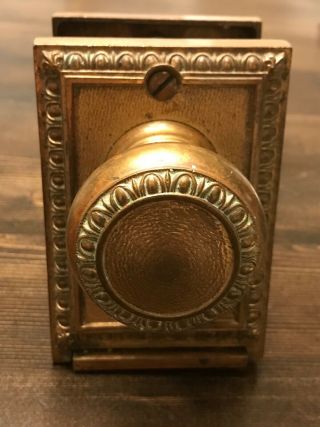 Antique Ornate Russwin Brass Door Knob With Lock And Key