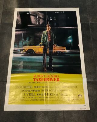 Taxi Driver Vintage 27x41 Color Movie Poster From 1976 Robert Deniro