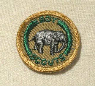 Blue Elephant Boy Scout Explorer Proficiency Award Badge Tan Cloth Troop Large