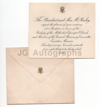 William Mckinley - 25th U.  S.  President - 1899 Dinner Invitation