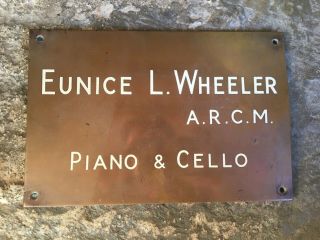 Antique Bronze Wall Sign Associate Of The Royal College Of Music,  Piano,  Cello