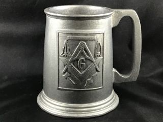 Vintage Masonic Wilton Pewter Mug Signed Rwp Not Personalized