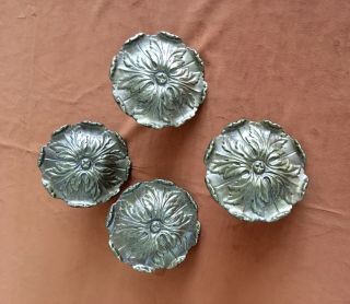 4 X Large Vintage 5” Round Brass Rosette Door Pulls.  Excl.  Cond.