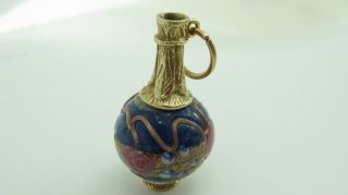 Vintage Venetian 9ct Gold Murano Glass Bead Bottle Charm Pendant 3.  5cm - 11 Grms 2
