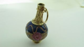 Vintage Venetian 9ct Gold Murano Glass Bead Bottle Charm Pendant 3.  5cm - 11 Grms 3