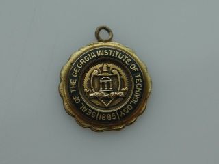 Vintage Gold Filled Pendant Charm The Georgia Institute Of Technology Seal Tech