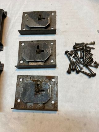 Set of 6 Vintage Cast Iron Bin Drawer Pulls,  Eastlake Victorian Antique 3