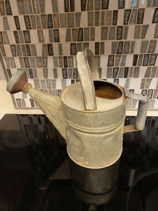 Vintage No.  6 Classic Galvanized Metal Sprinkling Watering Can