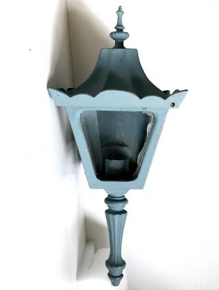 Hat Torch Outdoor Light 16” Sconce Lantern Cast Aluminum Vtg Mid Century Repair