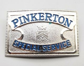 Vtg Pinkerton Special Service Badge Hat Cap Pin Ornate Metal