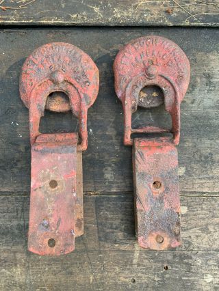 Vintage Pair Safety Door Hangers Ashland Ohio Barn Door Rollers