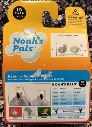 NOAH ' S PALS Dylan Danielle DODO Mailaway extinct Animal PVC figurine figure RARE 3