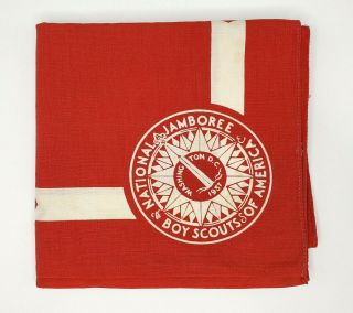 Bsa,  1937 Boy Scout National Jamboree Full - Square Red Neckerchief
