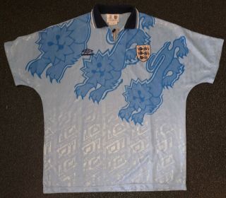 Near Vintage Umbro England 1992 3 Lions Third Football Shirt - Xl