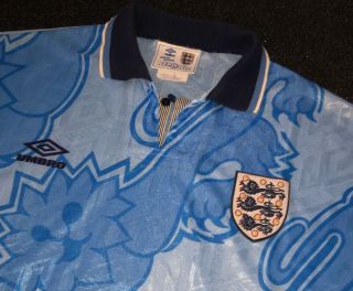 Near Vintage umbro England 1992 3 Lions Third Football Shirt - XL 2