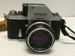 ‼️vtg Nikon F Photomic Camera With Nikkor - S Auto 1:1.  4 F=5.  8cm Nkj Pat Pend Lens