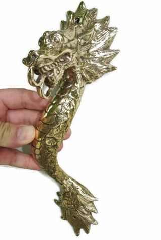 Dragon Door Pull 30 Cm Polished Brass Vintage Old Style House Handle 12 " B