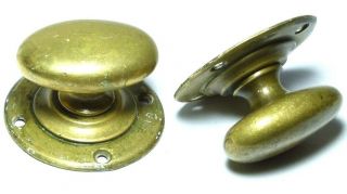 Rare Gwr Great Western Railway Pair Antique Brass Oval Door Handles Knobs Ref90