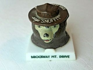Vintage Smokey The Bear " Snuffit " Car Accessory Magnetic Ashtray