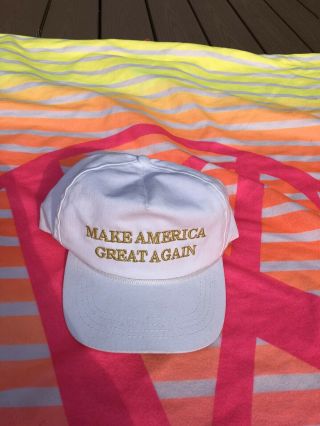 Official Maga White Gold Make America Great Again Donald Trump Cap Hat Califame