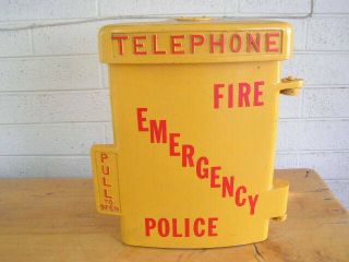 Vintage Emergency Police Fire Telephone Gte Automatic Electric Yellow Cast Call